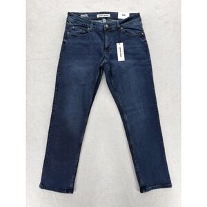 DKNY Jeans Duane Straight Fit Jeans Mens 31x30 Dark Wash Blue Stretch Denim NWT